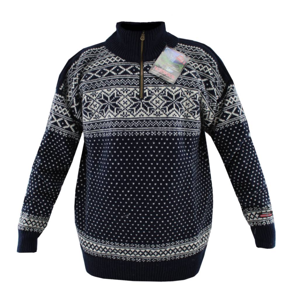 Wollpullover 100% Schurwolle Half-Zip Norwegenpullover| NORWOOL