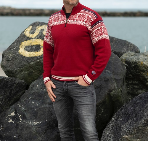 Wollpullover 100% Merinowolle Half-Zip TOR-502 | NORWOOL