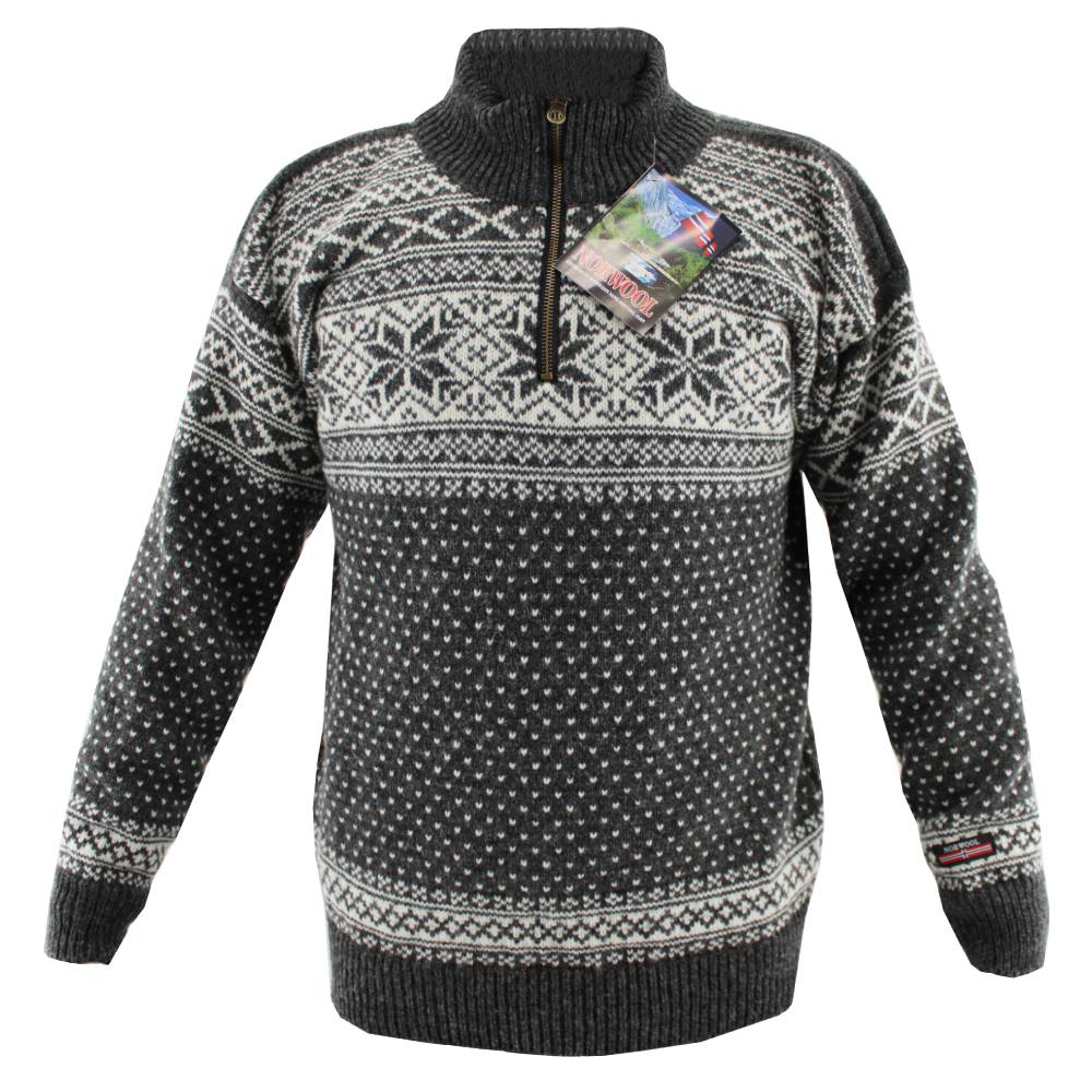 Wollpullover 100% Schurwolle Half-Zip Norwegenpullover| NORWOOL