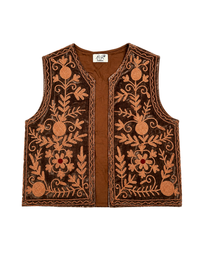 ASHINDIA Boho SUSI Weste Bestickt Handgefertigt 100% Baumwolle