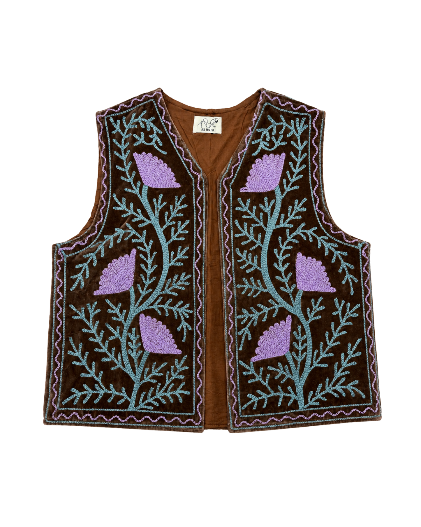 ASHINDIA Boho SUSI Weste Bestickt Handgefertigt 100% Baumwolle