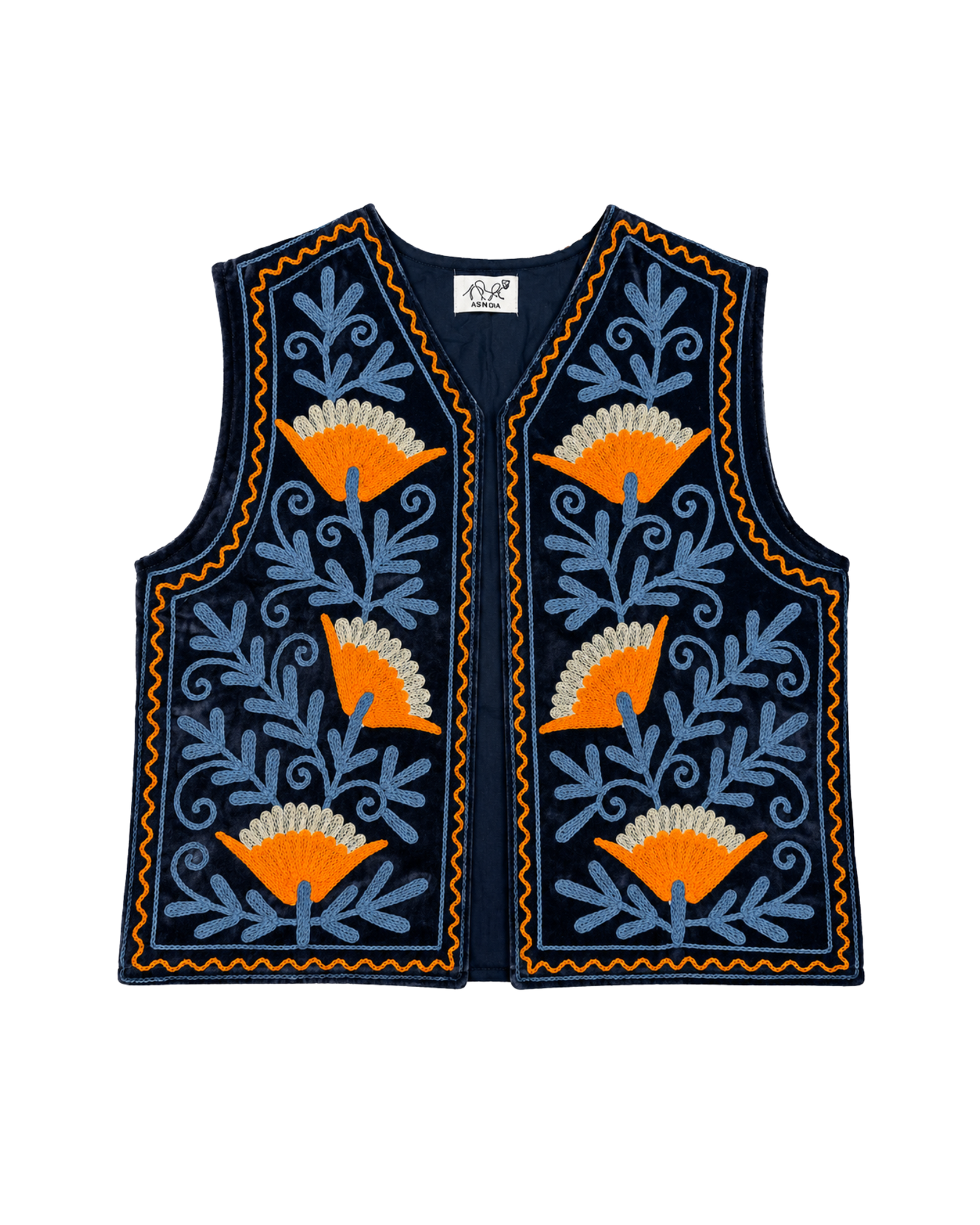 ASHINDIA Boho SUSI Weste Bestickt Handgefertigt 100% Baumwolle