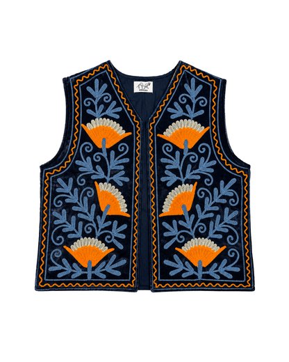 ASHINDIA Boho SUSI Weste Bestickt Handgefertigt 100% Baumwolle