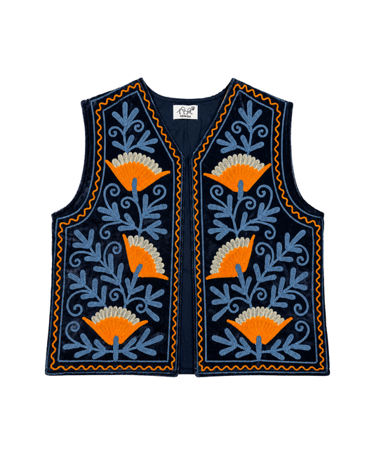 ASHINDIA Boho SUSI Weste Bestickt Handgefertigt 100% Baumwolle