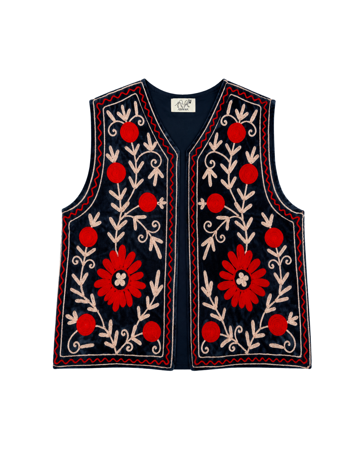 ASHINDIA Boho SUSI Weste Bestickt Handgefertigt 100% Baumwolle