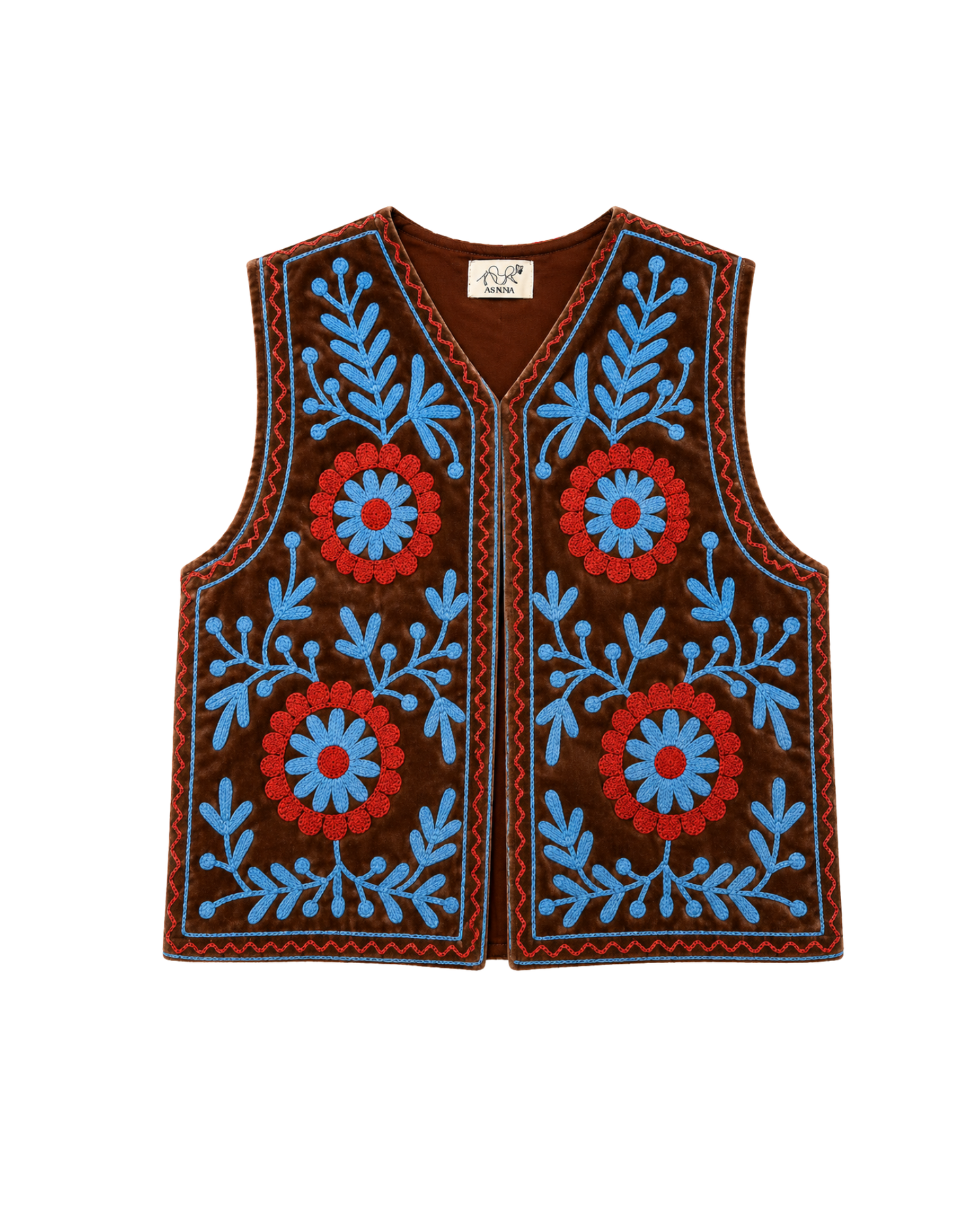 ASHINDIA Boho SUSI Weste Bestickt Handgefertigt 100% Baumwolle