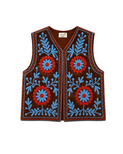ASHINDIA Boho SUSI Weste Bestickt Handgefertigt 100% Baumwolle