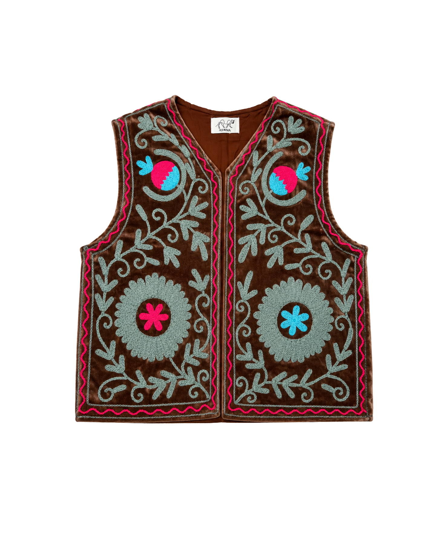 ASHINDIA Boho SUSI Weste Bestickt Handgefertigt 100% Baumwolle