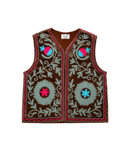 ASHINDIA Boho SUSI Weste Bestickt Handgefertigt 100% Baumwolle