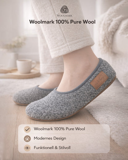 WollGäng Wollhausschuh Flexibel Faltbar 100% Wolle Wildleder Sohle