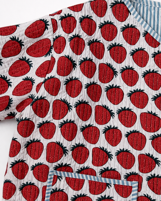 ASHINDIA Wendejacke gesteppt 100% Baumwolle Strawberry