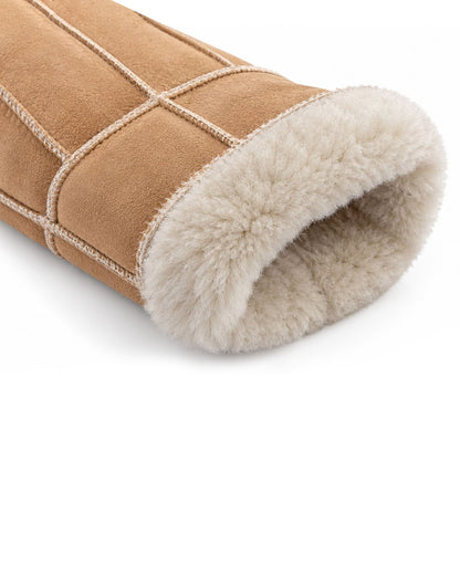 Lammfell Fingerhandschuhe mit Umschlag Damen