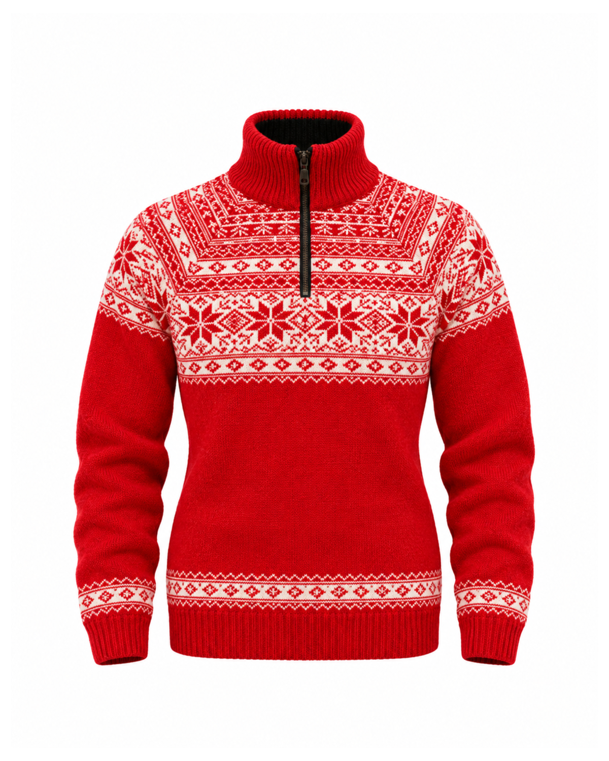 Wollpullover 100% Schurwolle Half-Zip Norwegenpullover 184F | NORWOOL