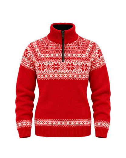 Wollpullover 100% Schurwolle Half-Zip Norwegenpullover 184F | NORWOOL