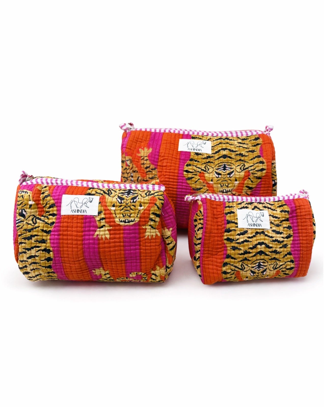 Kosmetiktaschen Set (3-teilig) mit Tiger-Print