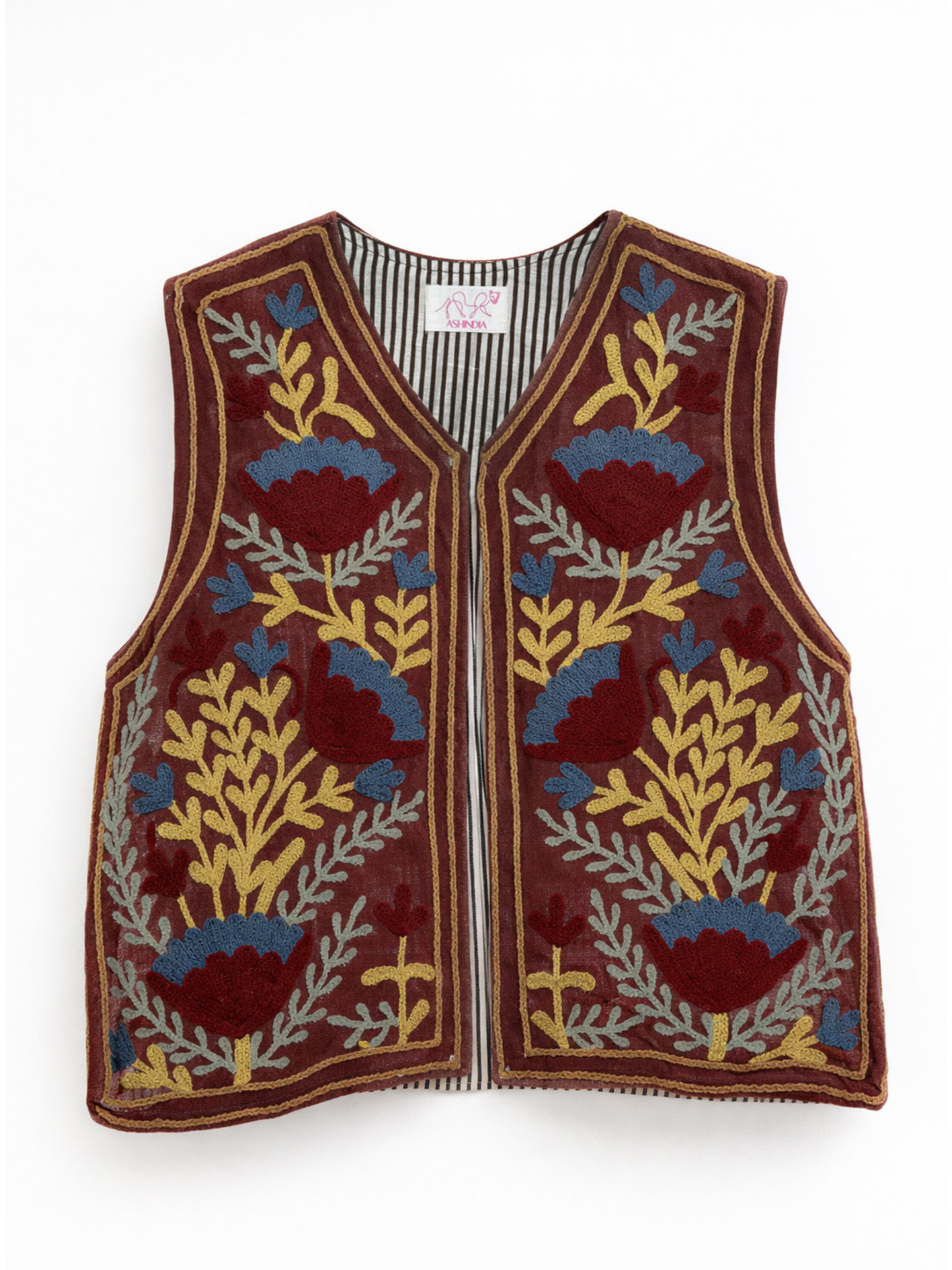 ASHINDIA Boho SUSI Weste Bestickt Handgefertigt 100% Baumwolle