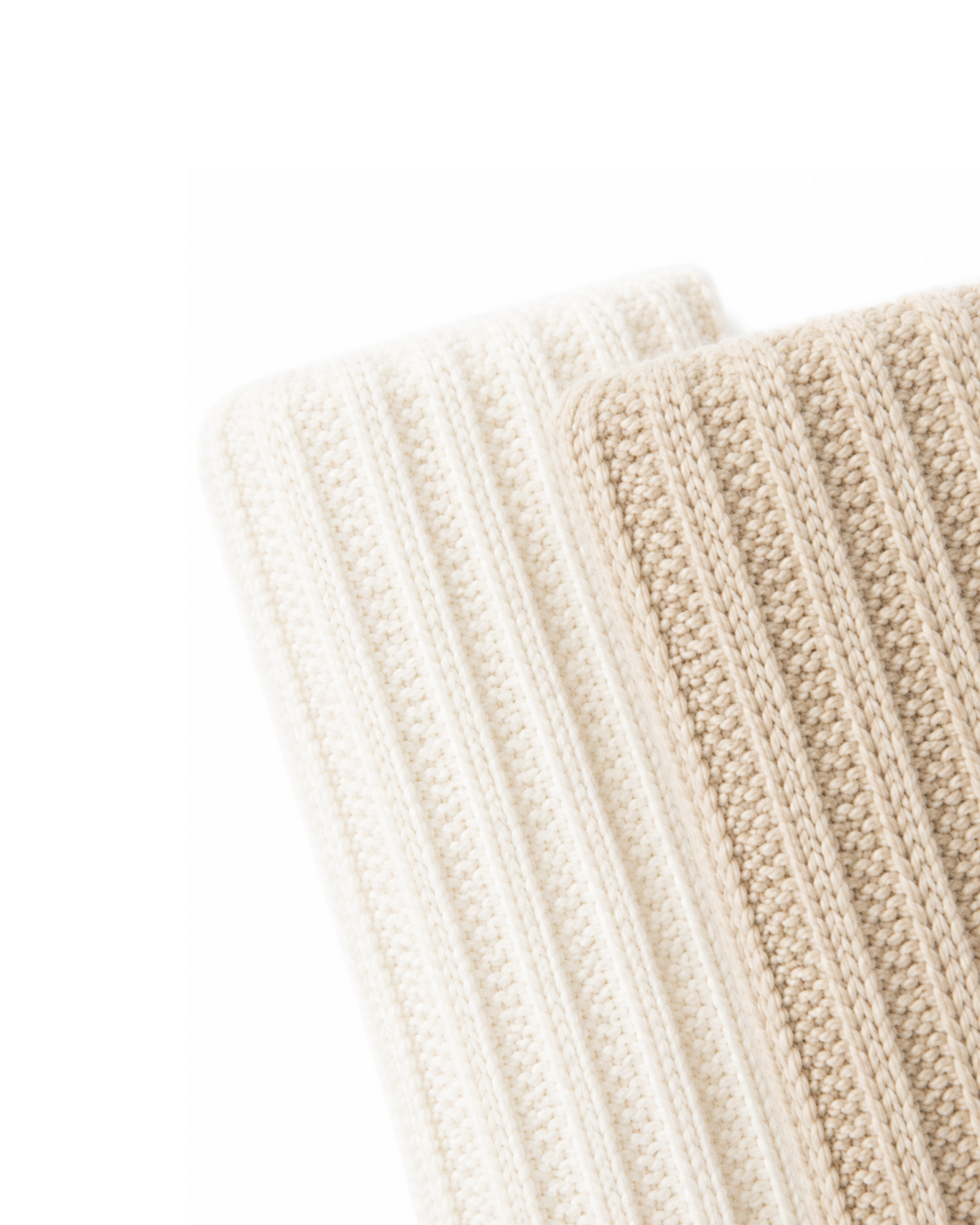 Alpaka Wollsocken 2er-Pack Creme/Beige – Detailansicht Strick