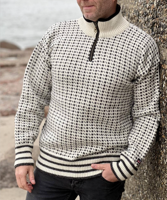 Wollpullover 100% Schurwolle Half-Zip Islandpullover | NORWOOL