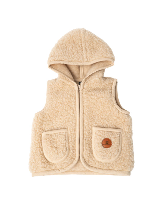 Kinder Wollweste mit Kapuze | awoolco