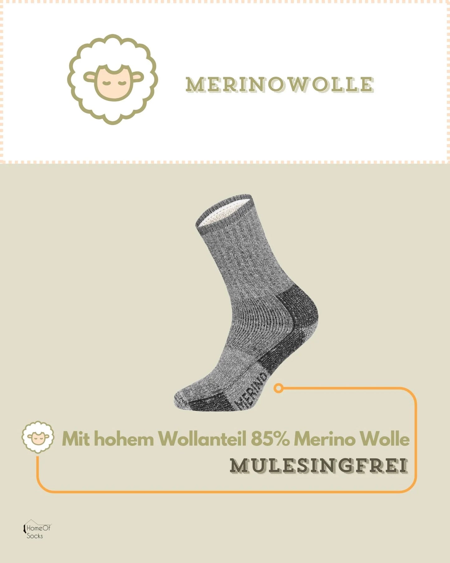 2 Paar Wollsocken Wanderlust 85% Merinowolle | HomeOfSocks