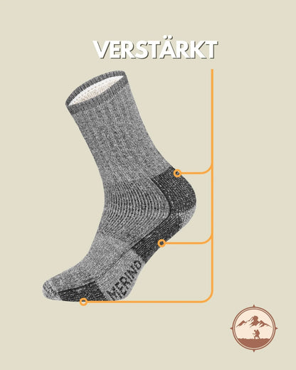 2 Paar Wollsocken Wanderlust 85% Merinowolle | HomeOfSocks
