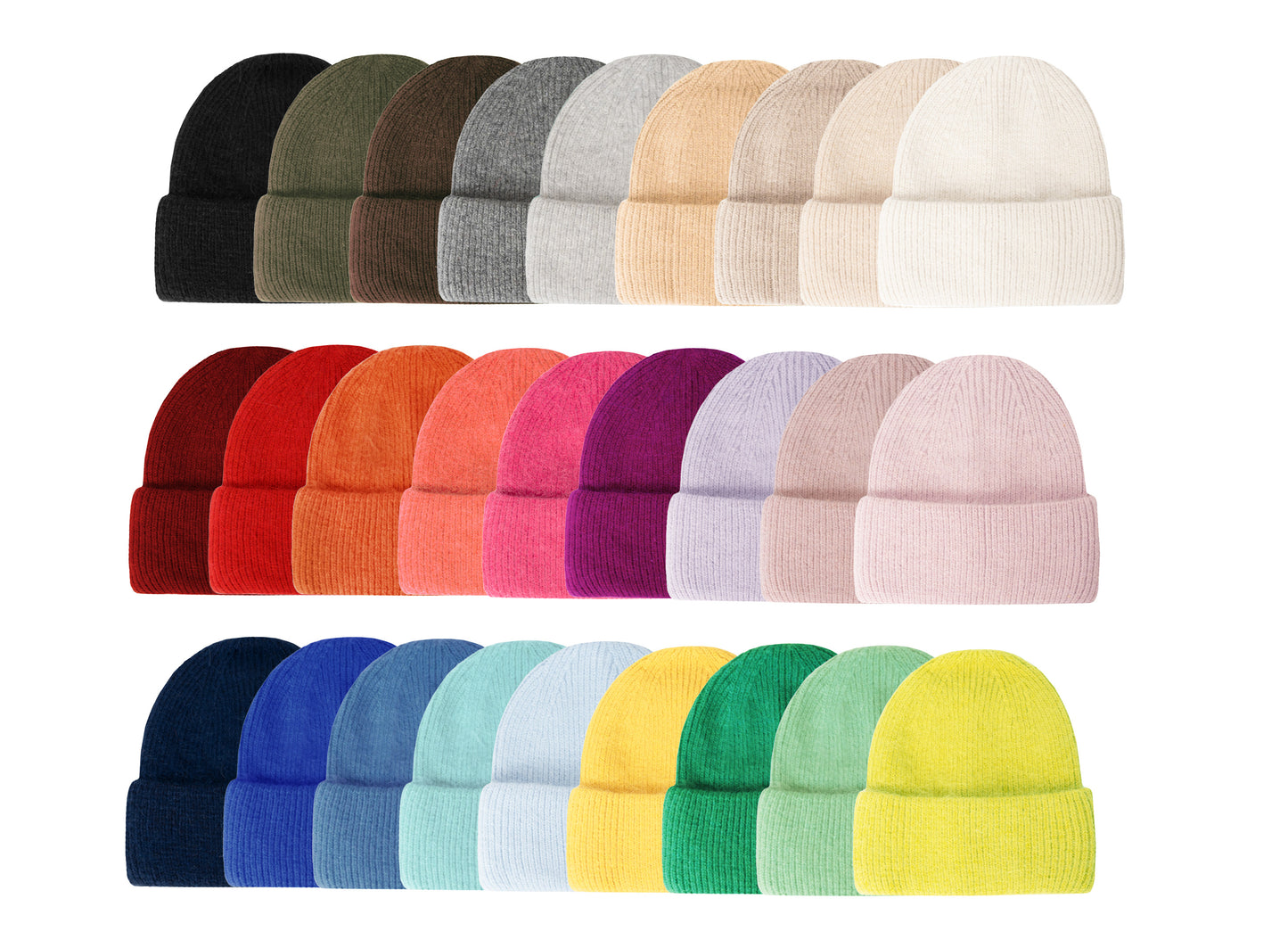 Mütze mit Umschlag Beanie mit Wolle