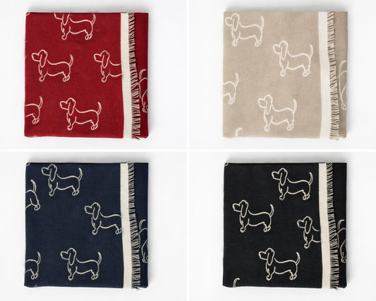 Schal mit Dackel-Motiv